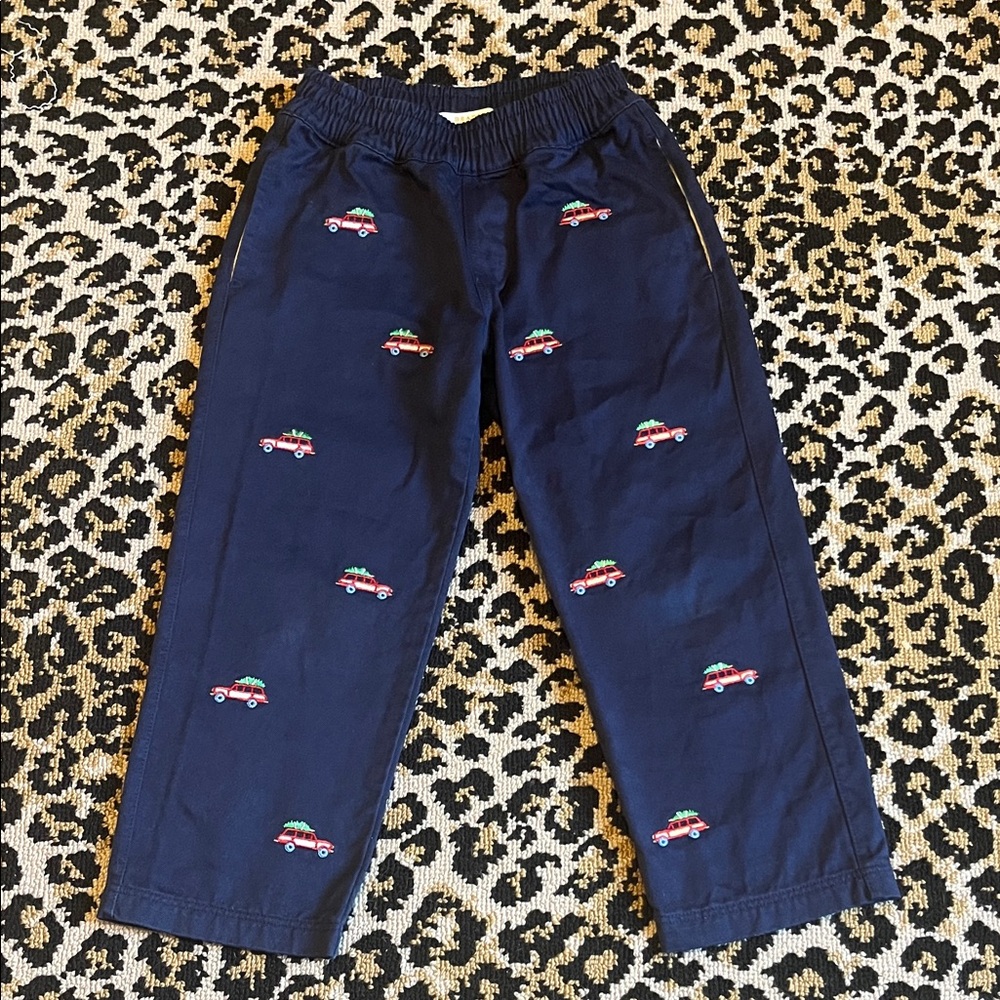 The Beaufort Bonnet Company Navy Embroidered Holiday Sheffield Pants, Size 4T
